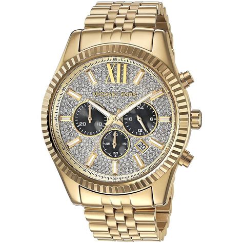 michael kors mk8230|oversized lexington gold tone watch.